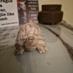 Red Banded Calcite Turtle Figurine